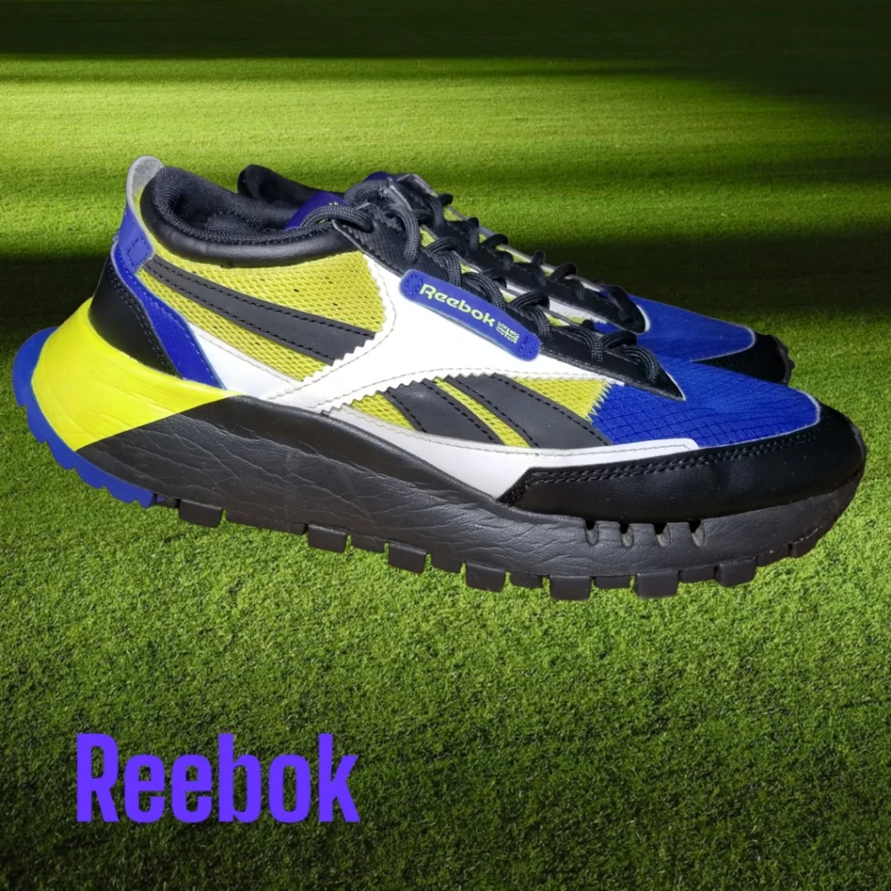 Reebok Classic Leather Legacy "Bright Cobalt/Core Black/Acid Yellow" Shoes - Picture 3 of 9